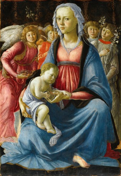 子供と5人の天使とマドンナ 作： Sandro Botticelli